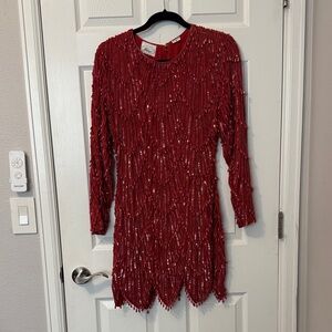 Vintage Pantagis Red Sequin Cocktail dress.
